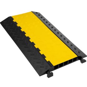 5 Channel Cable Protectors Extreme Rubber Cable Ramps Heavy Duty Protective Cable Wire Cord Ramp Driveway Rubber Traffic Speed Bumps Cable Protector (