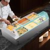 Commercial Food Warmer, 1500W Electric Stainless Steel Steam Food Warmer with Glass Cover