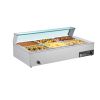 Commercial Food Warmer, 1500W Electric Stainless Steel Steam Food Warmer with Glass Cover