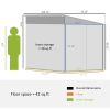 5' x 9' Outdoor Storage Shed, Lean to Shed, Metal Tool House with Floor Foundation, Lockable Doors & 2 Air Vents for Backyard Lawn, Gray