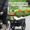 Bike Cargo Trailer, 88 lbs Load Capacity, Heavy-Duty Bicycle Wagon Cart, Foldable Compact Storage with Universal Hitch, Waterproof Cover, 16" Wheels