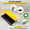 5 Channel Cable Protectors Extreme Rubber Cable Ramps Heavy Duty Protective Cable Wire Cord Ramp Driveway Rubber Traffic Speed Bumps Cable Protector (