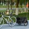Trailer for Bike, Bicycle Cargo Trailer with Removable Storage Box and Folding Frame, Steel Bottom