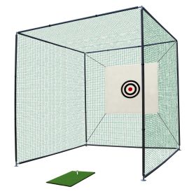 10X10X10FT Golf Practice Net Cage with Metal Frame Hitting Net Kit