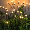 2pcs 8 LED Solar Powered Firefly Lights; Waterproof Warm Yellow Lights For Christmas Party Outdoor Garden Yard Pathway Decoration (28.7 * 14.5 In