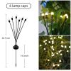 2pcs 8 LED Solar Powered Firefly Lights; Waterproof Warm Yellow Lights For Christmas Party Outdoor Garden Yard Pathway Decoration (28.7 * 14.5 In